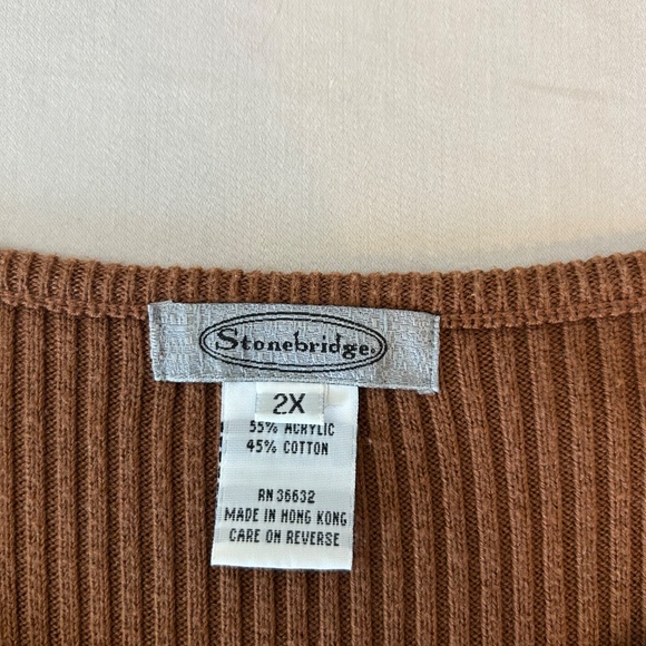 Women’s Brown Stonebridge Knit Sweater | Size 2XL‎ - Picture 7 of 9